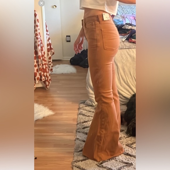 NWT Mid-Rise Flare Pants in Brown - Picture 10 of 11